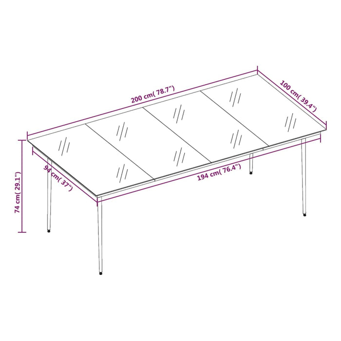 Set de mobilier pentru grădină, 9 piese, maro WALTI