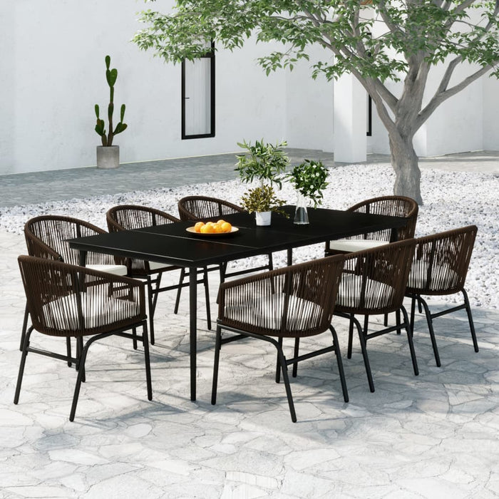 Set de mobilier pentru grădină, 9 piese, maro WALTI