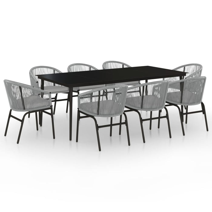 Set mobilier de grădină, 9 piese, gri WALTI