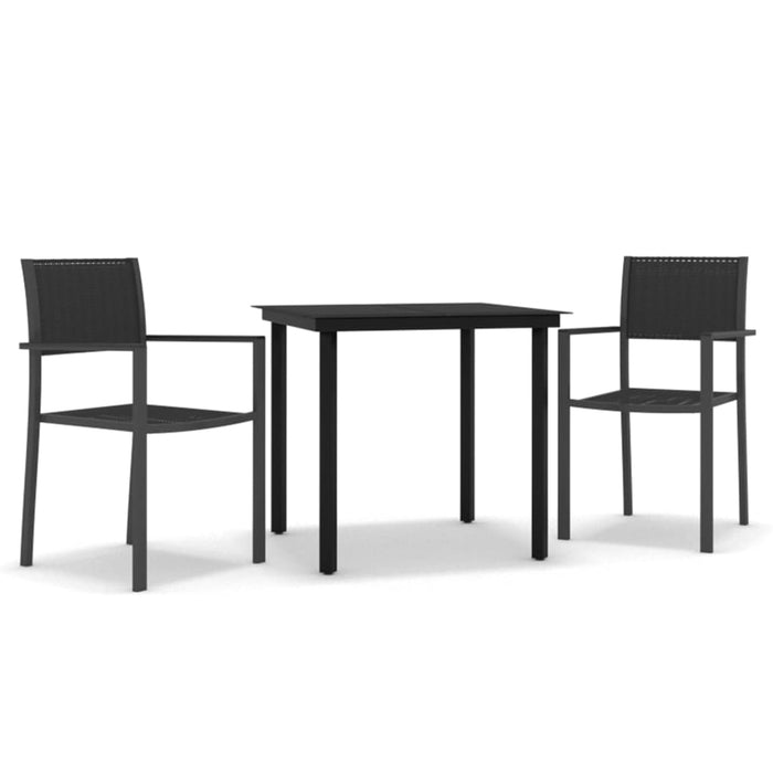 Set de mobilier de grădină, 3 piese, negru - WALTI WALTI