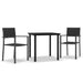 Set de mobilier de grădină, 3 piese, negru - WALTI WALTI
