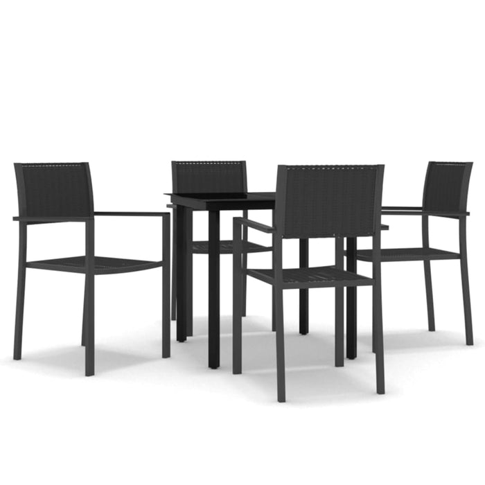 Set de servit masa pentru grădină, 5 piese, negru WALTI