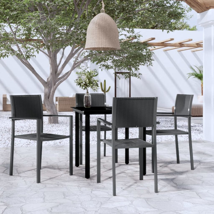 Set de servit masa pentru grădină, 5 piese, negru WALTI