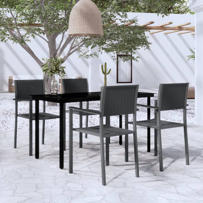 Set de servit masa pentru grădină, 5 piese, negru - WALTI WALTI