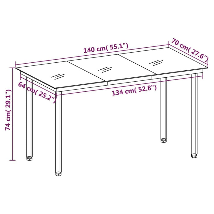 Set de servit masa pentru grădină, 7 piese, negru WALTI