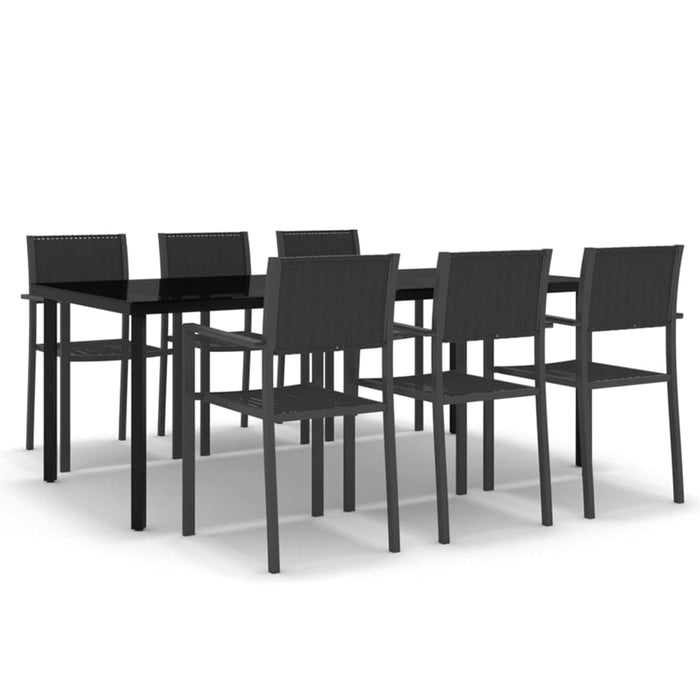 Set mobilier de grădină, 7 piese, negru WALTI