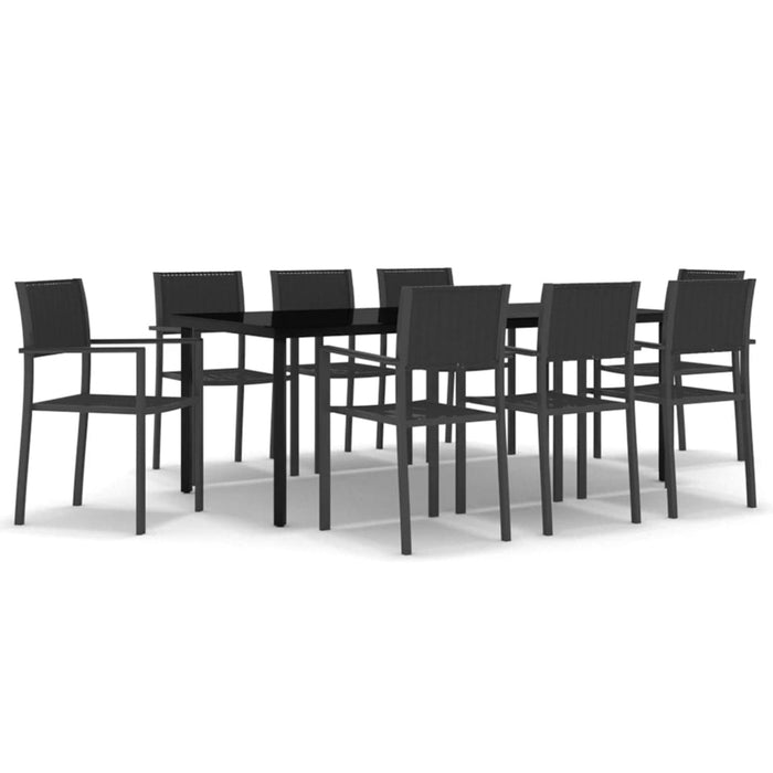 Set mobilier de grădină, 9 piese, negru WALTI