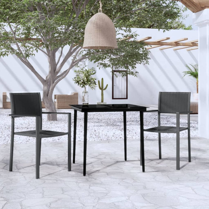 Set mobilier de grădină, 3 piese, negru WALTI