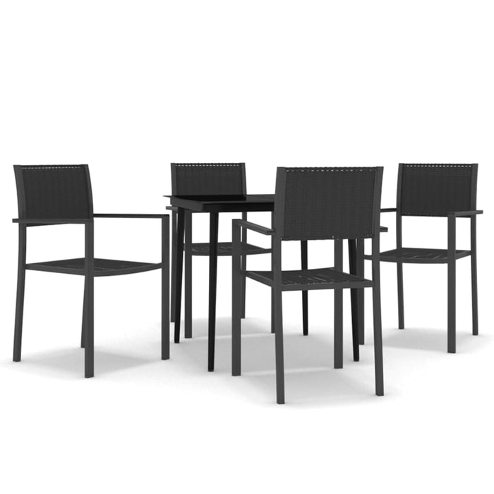 Set de servit masa pentru grădină, 5 piese, negru - WALTI WALTI