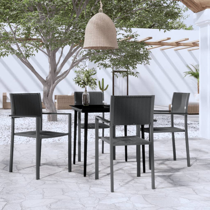 Set de servit masa pentru grădină, 5 piese, negru - WALTI WALTI