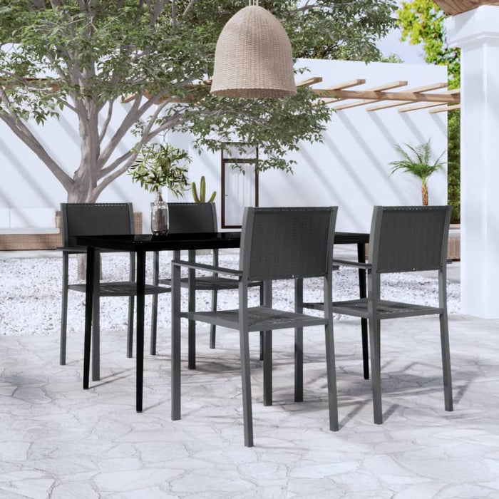 Set de servit masa pentru grădină, 5 piese, negru - WALTI WALTI
