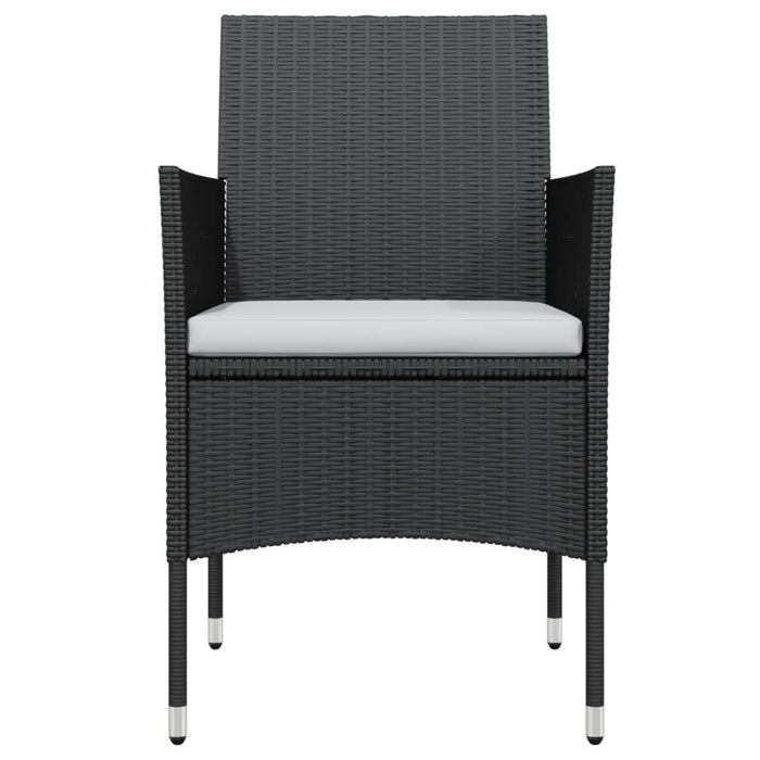 Set mobilier de grădină cu perne, 3 piese, negru - WALTI WALTI