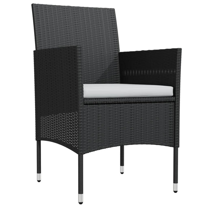 Set mobilier de grădină cu perne, 9 piese, negru WALTI