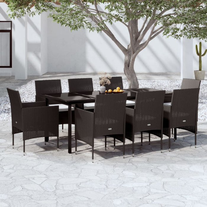 Set mobilier de grădină cu perne, 9 piese, negru WALTI