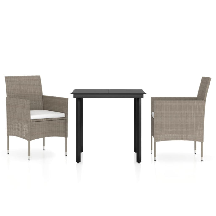 Set mobilier de grădină, cu perne, 3 piese, bej și negru - WALTI WALTI