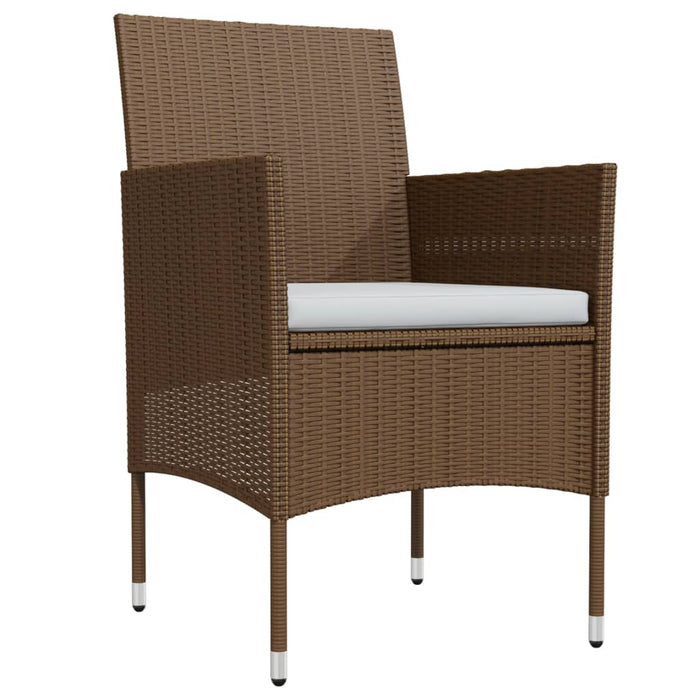 Set mobilier de grădină cu perne, 9 piese, maro și negru WALTI