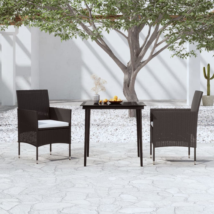 Set mobilier de grădină cu perne, 3 piese, negru - WALTI WALTI