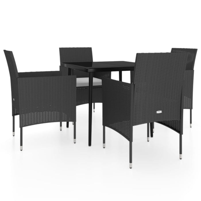 Set masă pentru grădină, 5 piese, cu perne, negru - WALTI WALTI