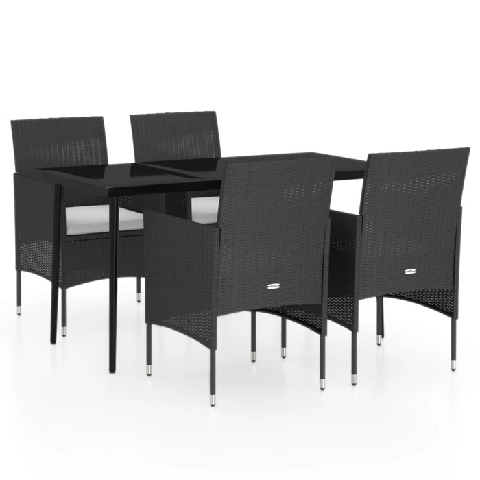 Set masă pentru grădină, 5 piese, cu perne, negru - WALTI WALTI