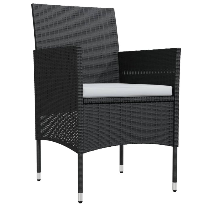 Set de masă pentru grădină, 7 piese, cu perne, negru WALTI