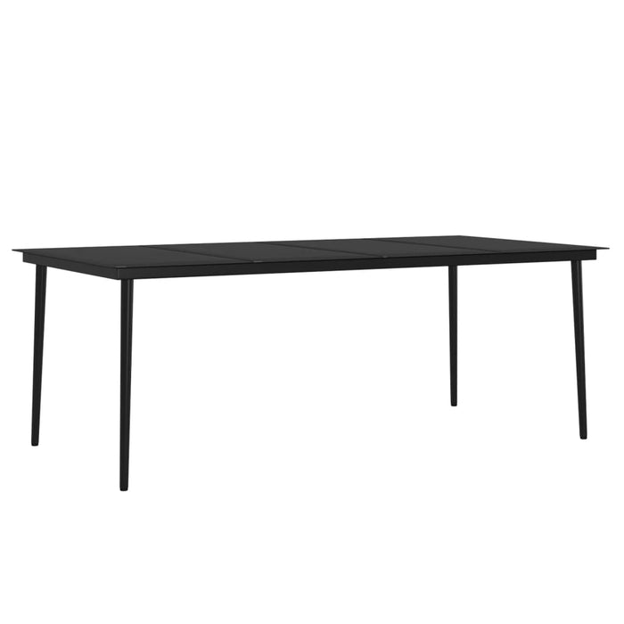 Set de masă pentru grădină, 7 piese, cu perne, negru WALTI