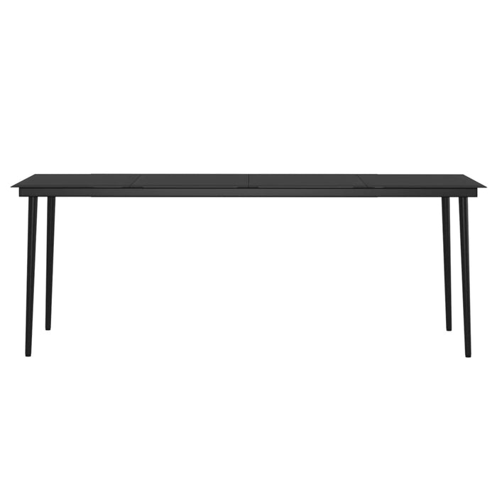 Set de masă pentru grădină, 7 piese, cu perne, negru WALTI