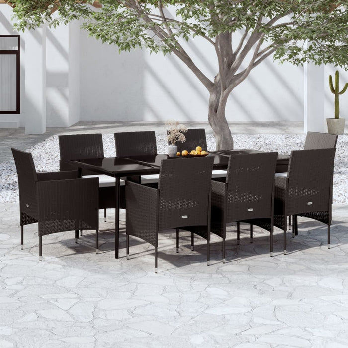 Set mobilier de grădină cu perne, 9 piese, negru - WALTI WALTI
