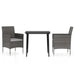 Set mobilier de grădină, cu perne, 3 piese, gri și negru - WALTI WALTI