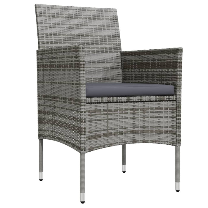 Set mobilier de grădină, cu perne, 3 piese, gri și negru - WALTI WALTI