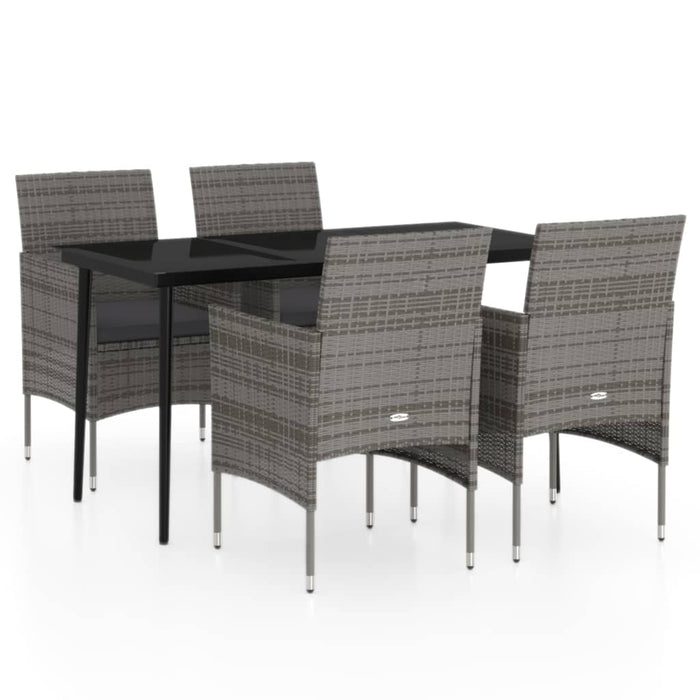 Set de servit masa pentru grădină, 5 piese, gri și negru - WALTI WALTI