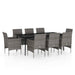 Set mobilier de grădină cu perne, 9 piese, gri și negru - WALTI WALTI