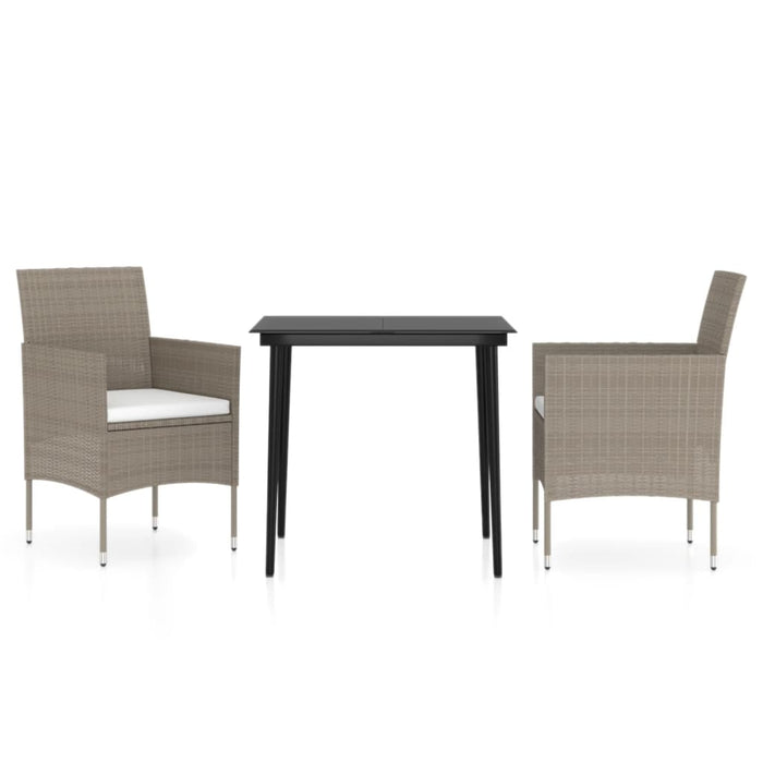 Set mobilier de grădină, cu perne, 3 piese, bej și negru - WALTI WALTI