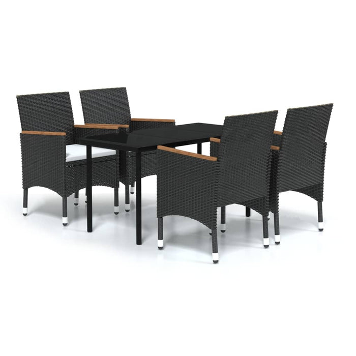 Set masă pentru grădină, 5 piese, cu perne, negru - WALTI WALTI