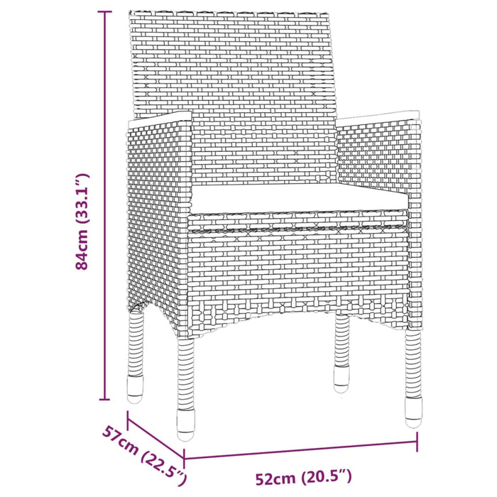 Set masă pentru grădină, 5 piese, cu perne, negru - WALTI WALTI