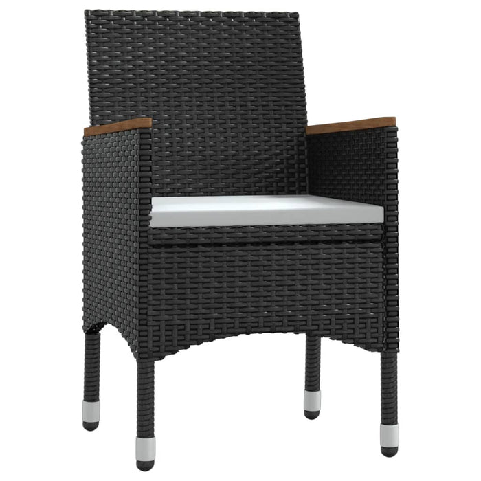 Set mobilier de grădină cu perne, 9 piese, negru WALTI
