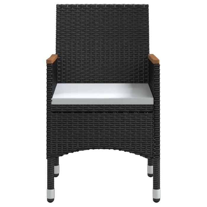Set mobilier de grădină cu perne, 9 piese, negru WALTI