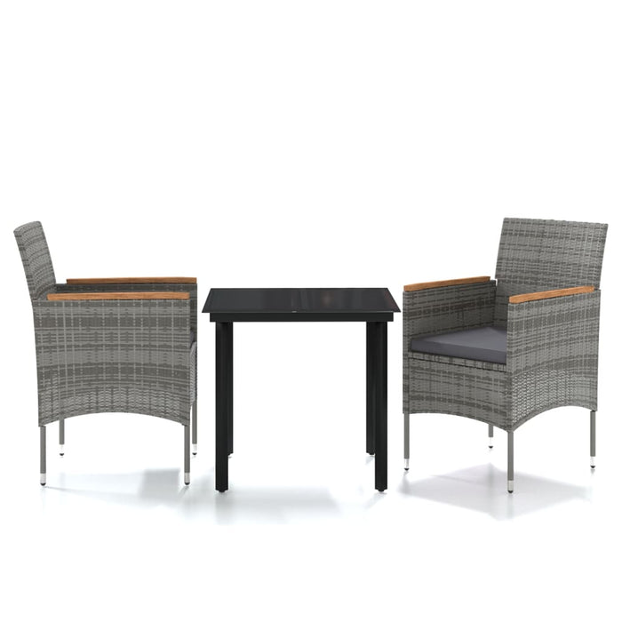 Set mobilier de grădină, cu perne, 3 piese, gri și negru - WALTI WALTI