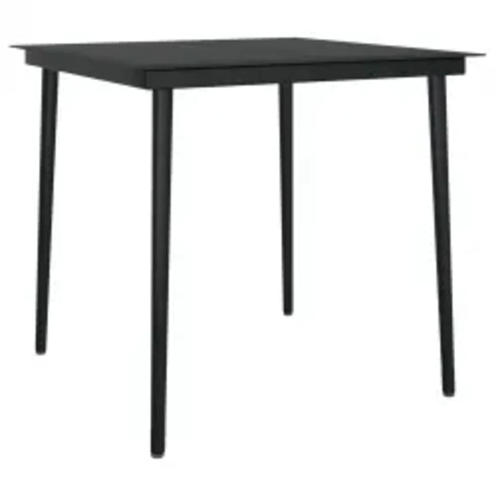 Set masă pentru grădină, 5 piese, cu perne, negru WALTI