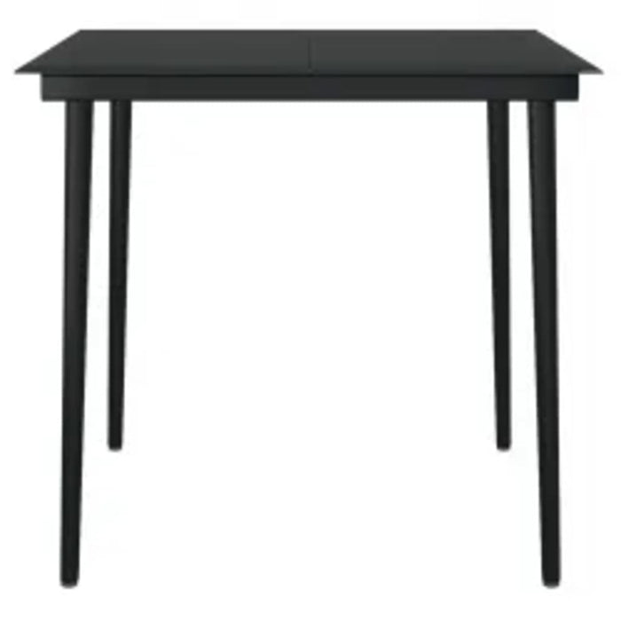 Set masă pentru grădină, 5 piese, cu perne, negru WALTI