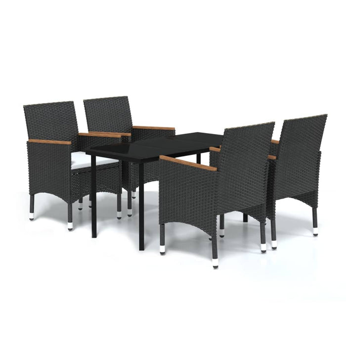 Set masă pentru grădină, 5 piese, cu perne, negru - WALTI WALTI