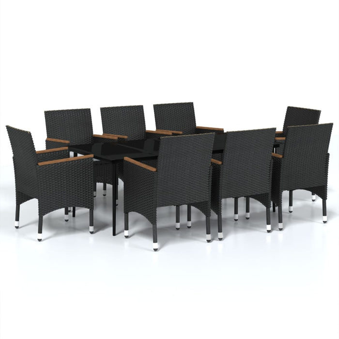 Set mobilier de grădină cu perne, 9 piese, negru - WALTI WALTI