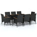 Set mobilier de grădină cu perne, 9 piese, negru - WALTI WALTI