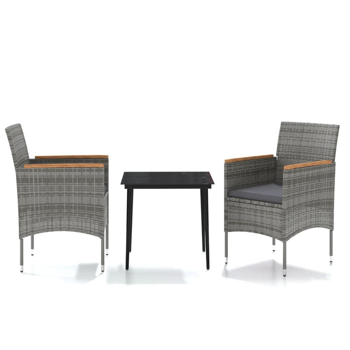 Set mobilier de grădină, cu perne, 3 piese, gri și negru - WALTI WALTI