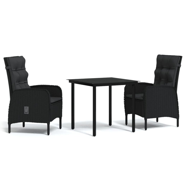 Set mobilier de grădină, cu perne, 3 piese, negru - WALTI WALTI