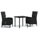 Set mobilier de grădină, cu perne, 3 piese, negru - WALTI WALTI