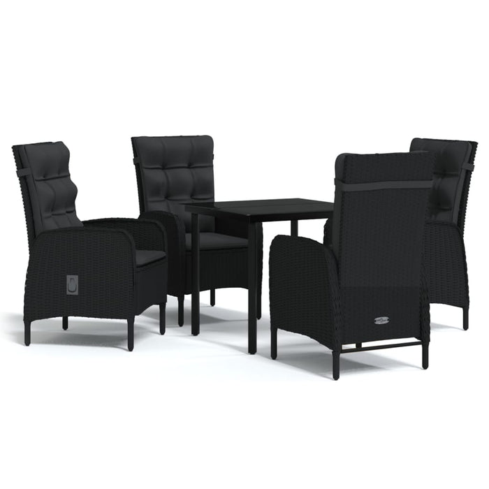 Set masă pentru grădină, 5 piese, cu perne, negru - WALTI WALTI