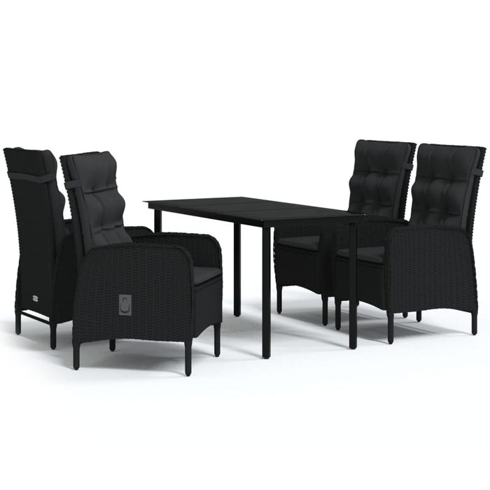 Set masă pentru grădină, 5 piese, cu perne, negru - WALTI WALTI