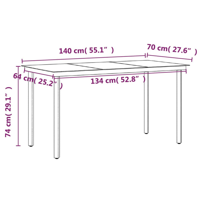 Set masă pentru grădină, 5 piese, cu perne, negru - WALTI WALTI