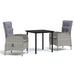 Set mobilier de grădină, cu perne, 3 piese, gri și negru - WALTI WALTI