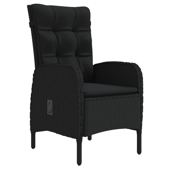 Set mobilier de grădină cu perne, 3 piese, negru - WALTI WALTI